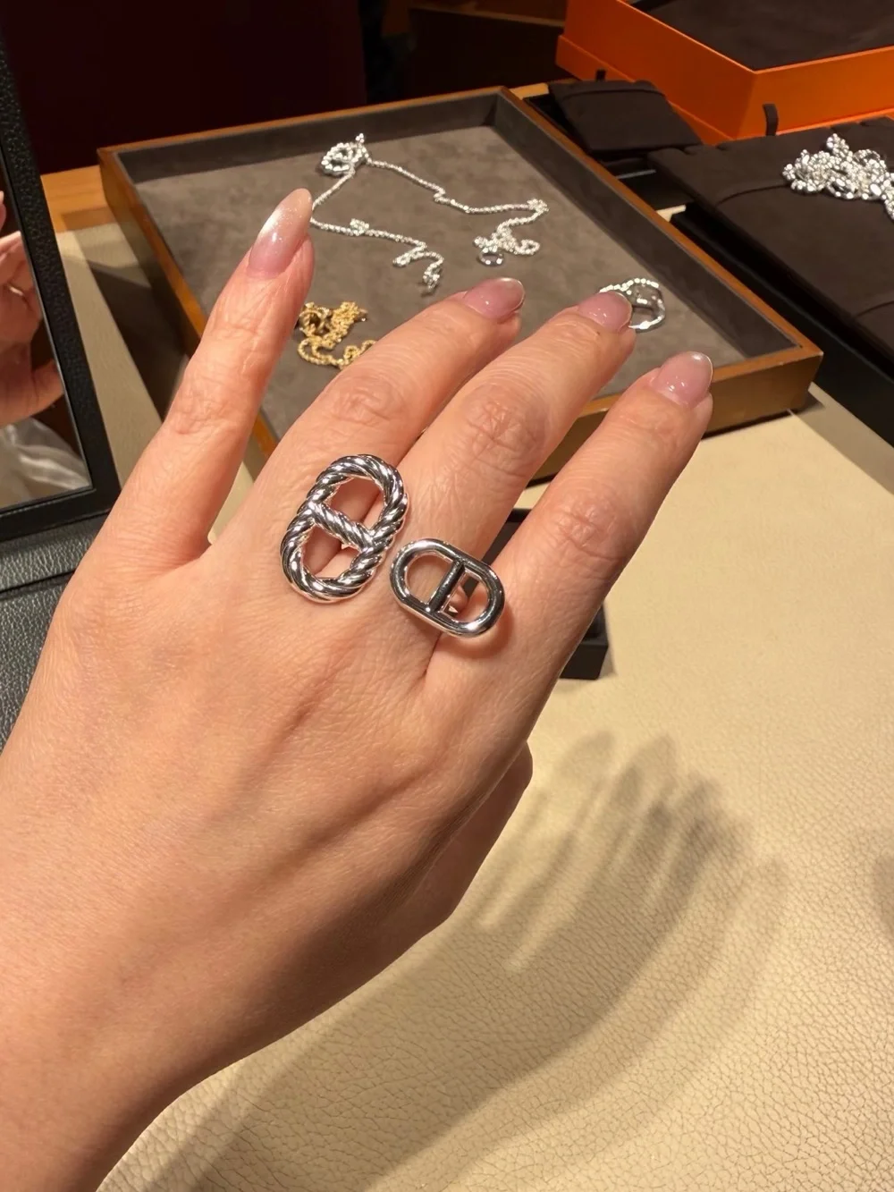 Hermès Silver Ring- Size 56